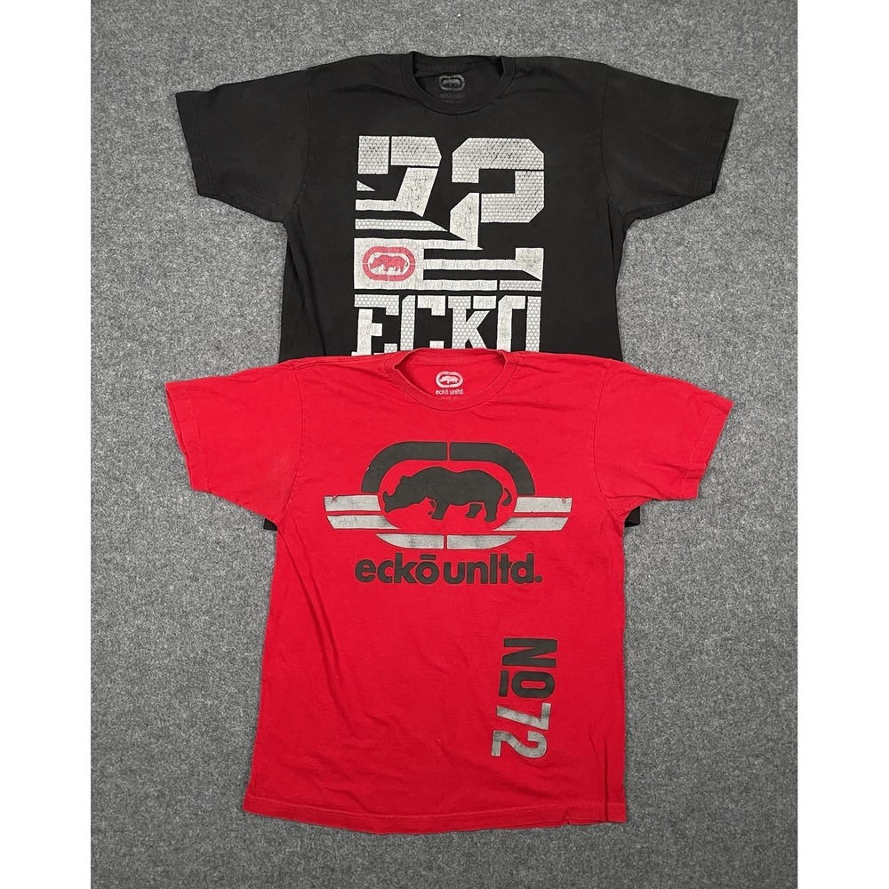 Vintage Ecko Unltd T Shirt Mens L Red Black Grunge Skate Hip Hop Lot Bundle